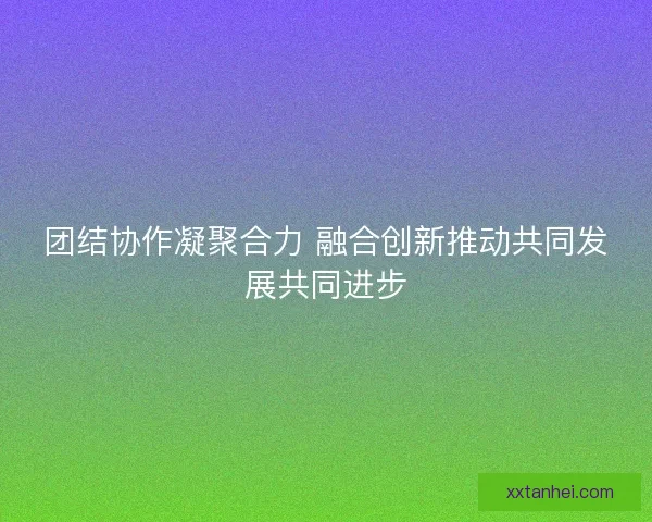 团结协作凝聚合力 融合创新推动共同发展共同进步